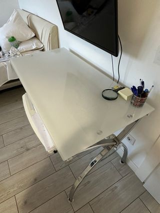 Tavolo da scrivania in vetro temperato 120x60cm