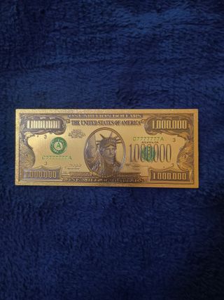 1000000 DI DOLLARI U.S.A. LAMINA D'ORO COLORATA