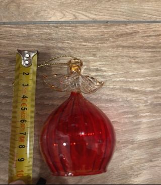 Angeli natalizi in vetro soffiato rosso 4 pezzi