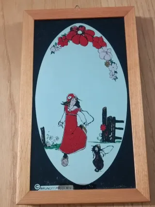 Quadretto specchio con cornice in legno