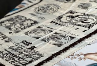 Foulard donna seta Chanel beige/marrone