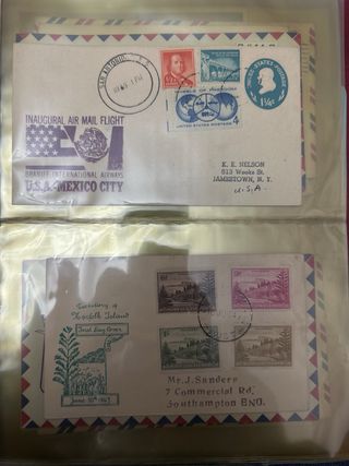 40 sobres Lote Sobres Correo Aéreo USA 1937-1959