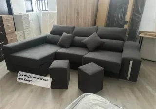 Nuovo divano chaise longue in tessuto anti-macchia Aqualine