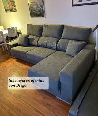 Nuovo divano chaise longue in tessuto anti-macchia Aqualine