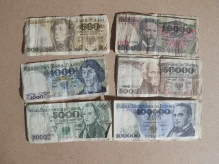 Lote 6 Banconote Antiche Polonia Zlotych