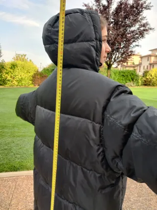 Piumino lungo piuma d'oca nero