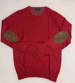 Jersey Massimo Dutti Rojo Coderas Marrones