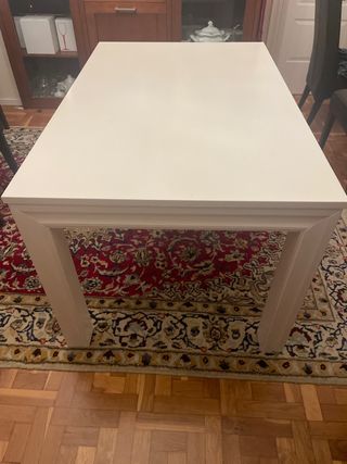 Mesa comedor extensible lacada blanca