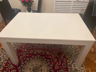 Mesa comedor extensible lacada blanca