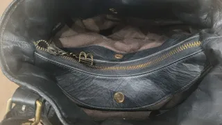 Bolso Bally Negro Piel Plisado