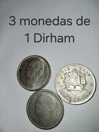 3 Monedas 1 Dirham Marruecos