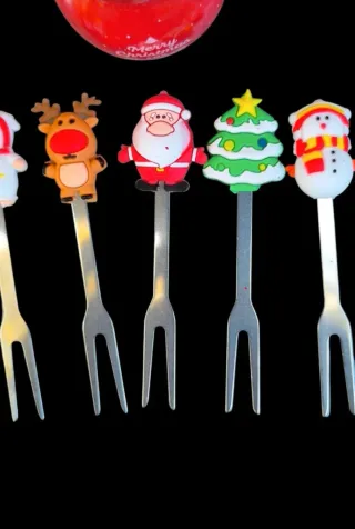 Juego Tenedores de aperitivo Navideño