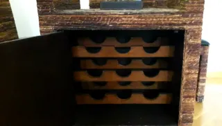 Tavolo bar in vimini e 4 sedie