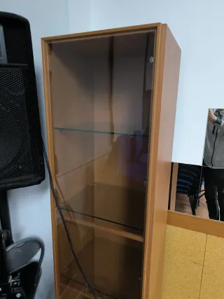 Vitrina de madera y cristal