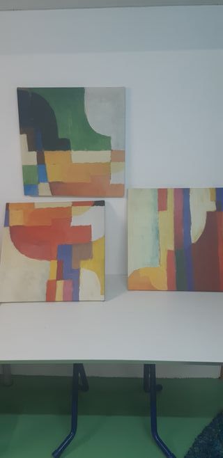 Set di 3 quadri astratti