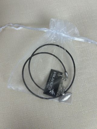 Gargantilla ojo turco cuero y baño de plata