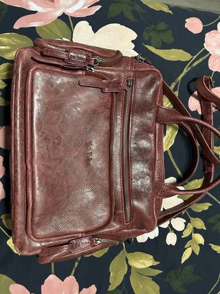 Bolso Piel The Twins color burdeos