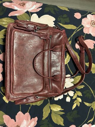 Bolso Piel The Twins color burdeos