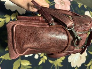 Bolso Piel The Twins color burdeos