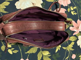 Bolso Piel The Twins color burdeos