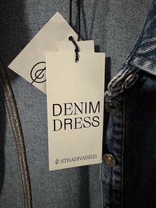 Vestido Denim Stradivarius Mujer