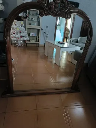 Specchio da Parete in Legno e Cristallo