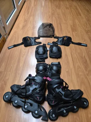 Patines en línea y equipo de protección