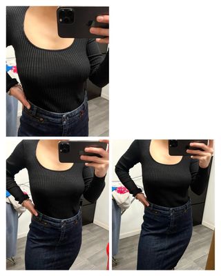 Camiseta/bodie negro manga larga.