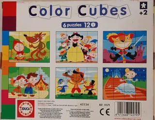 Lote juego cubos Educa y dominó madera