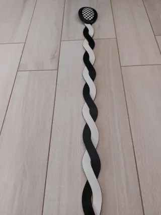 Cintura artigianale bianca e nera intrecciata