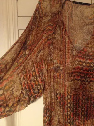 Vestido gasa Zara estampado