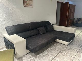 Divano chaise longue bianco e nero