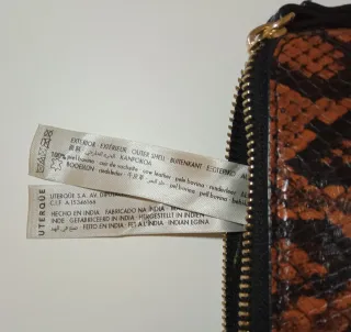 Bolso Clutch Uterqüe Piel Serpiente Marrón