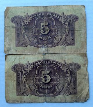 2 Banconote - 5 Pesetas 1935