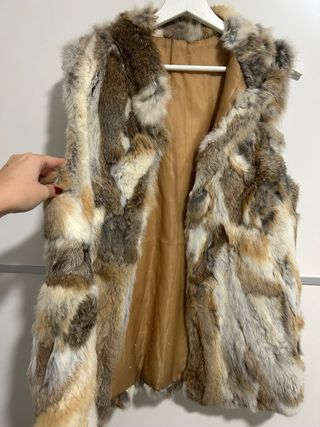 Chaleco de piel multicolor