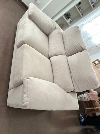 Divano reclinabile beige a 2 posti
