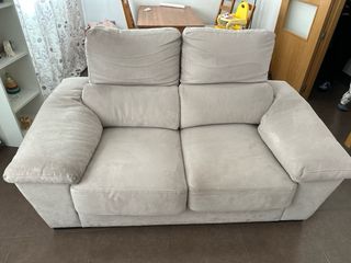 Divano reclinabile beige a 2 posti