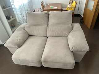 Divano reclinabile beige a 2 posti