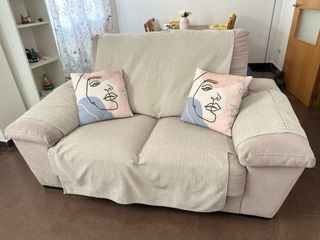 Divano reclinabile beige a 2 posti