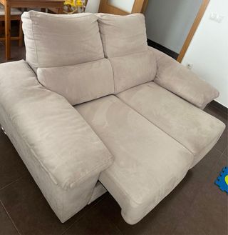 Divano reclinabile beige a 2 posti