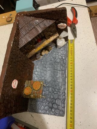 Scenografia presepe pizzeria forno a legna