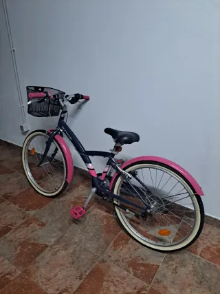 Bicicleta paseo azul marino y rosa fucsia