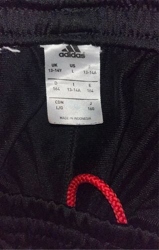 Pantalón Adidas Negro 3 bandas rojas