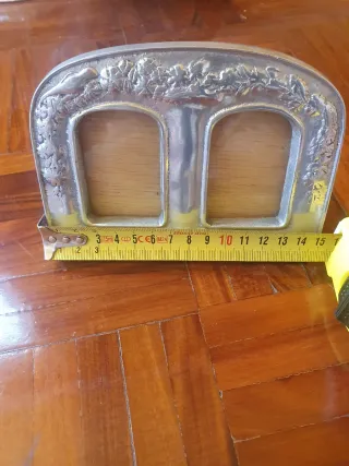 Marco de fotos doble plateado