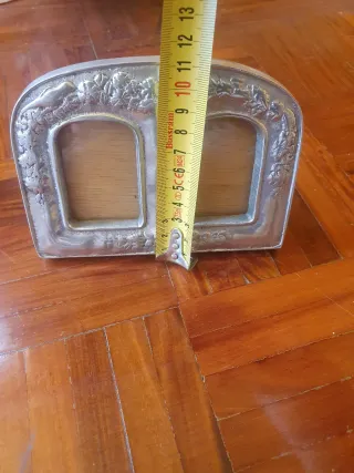 Marco de fotos doble plateado