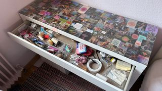 Mesa estudio/tocador cristal y madera