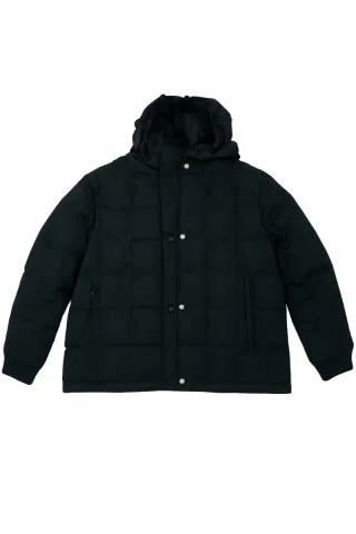 Piumino uomo Astrolabio nero vera piuma d'oca