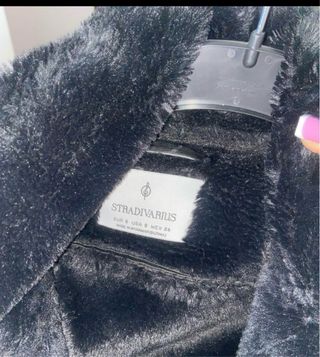 Chaqueta cuero sintético negra con borreguito