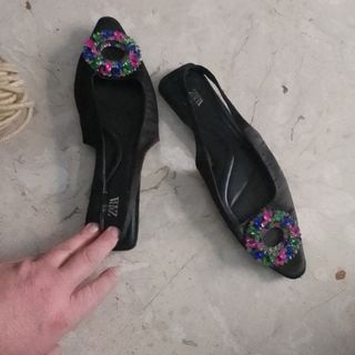 ciabatte zara con corona multicolor tg 40 suola im