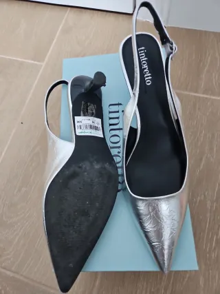 Sandalias Tintoretto plateadas T.38